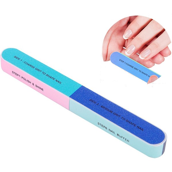 SQUADO Nail File Sponge for Nails Polishing Pad Colour Block