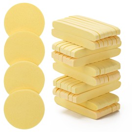 120 Pcs Facial Sponge Compressed, Luxiv Face Cleansing Sponge Estheticians Compressed Makeup Facial Sponge Round Wash Face Sponges for Women Compress Exfoliating Removal Sponge (Yellow)