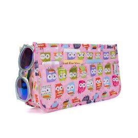 Periea - Handbag Organiser with Owl Print Design, 15 Compartments - Zena (Pink)