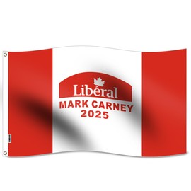 Mark Carney Flag 3x5 Ft Large -Four rows stitching 100D Polyster Outdoor For 2025 Canadian federal electionBanner Decorations Wall Hanging Patio Garden Room Decor Yard Gift