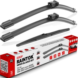 RAINTOK Windshield Wiper Blade Set Replacement for Lexus RX350 RX450h 2016 2017 2018 2019 2020 2021 Original Equipment Replacement Front Rear Windshield Wiper Blade-26"/20"/16" (Set of 3) Top Lock
