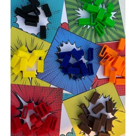 Bitbelt Super hero 7 pack (Black and Red with glitter, Green, Brown, Orange, Yellow and Navy Blue