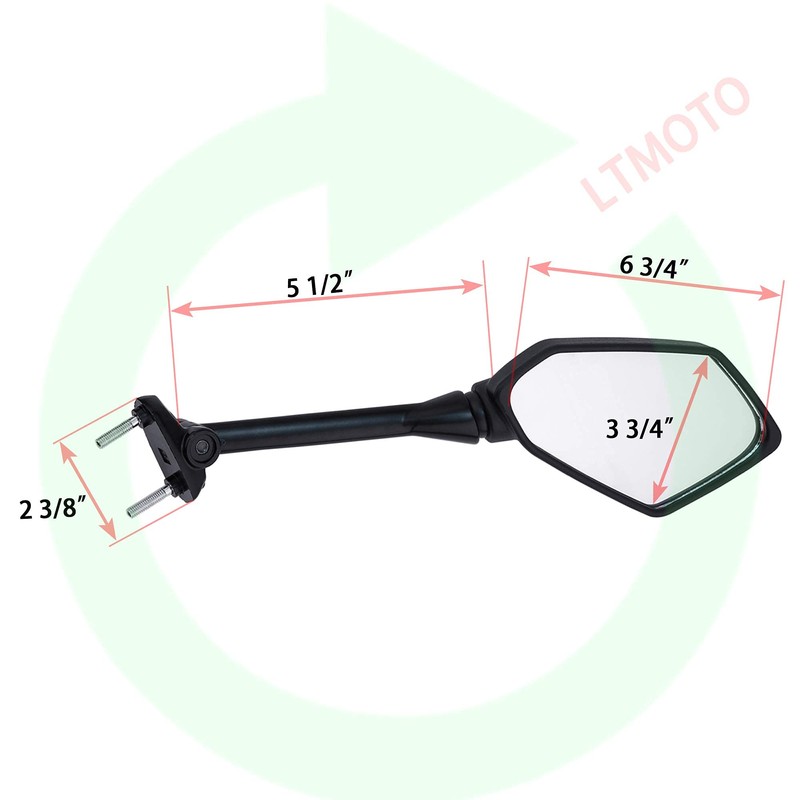 FOVPLUE Long Rear View Mirrors,Motorcycle Left and Right Mirrors Adjustment