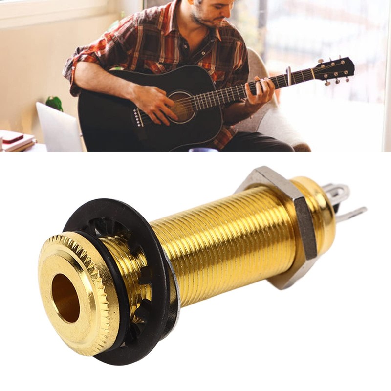 1/4 Inch 6.35 mm Brass Mono Guitar Bass Barrel Jack