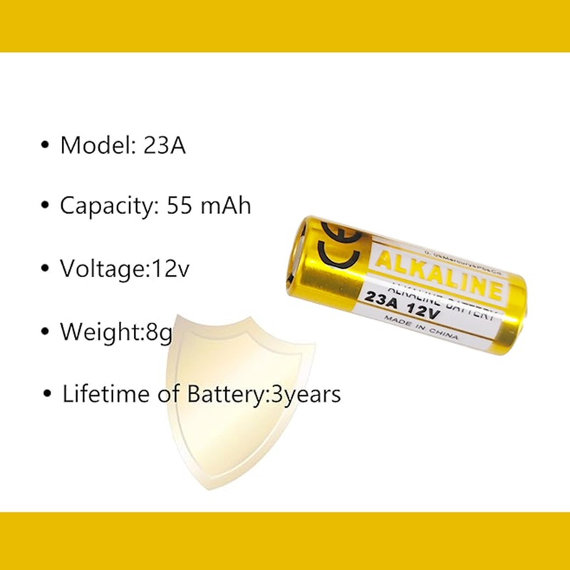 23A 12V Alkaline Batteries, 10 Pack, Compatible with Doorbells and