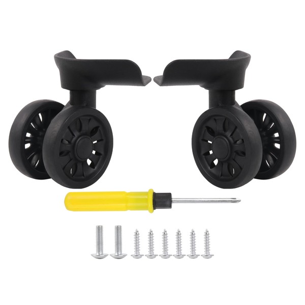 RDEXP 2 Pack Luggage Swivel Wheels Suitcase Replacement Wheels Black
