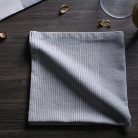 Palisa Cloth Napkins Set of 12 18x18 Inches - Spring Block Striped Dinner Napkins for Easter Basket Decor Farmhouse Wedding, Washable Soft 100% Cotton Durable Table Linen for Everyday Use - Grey
