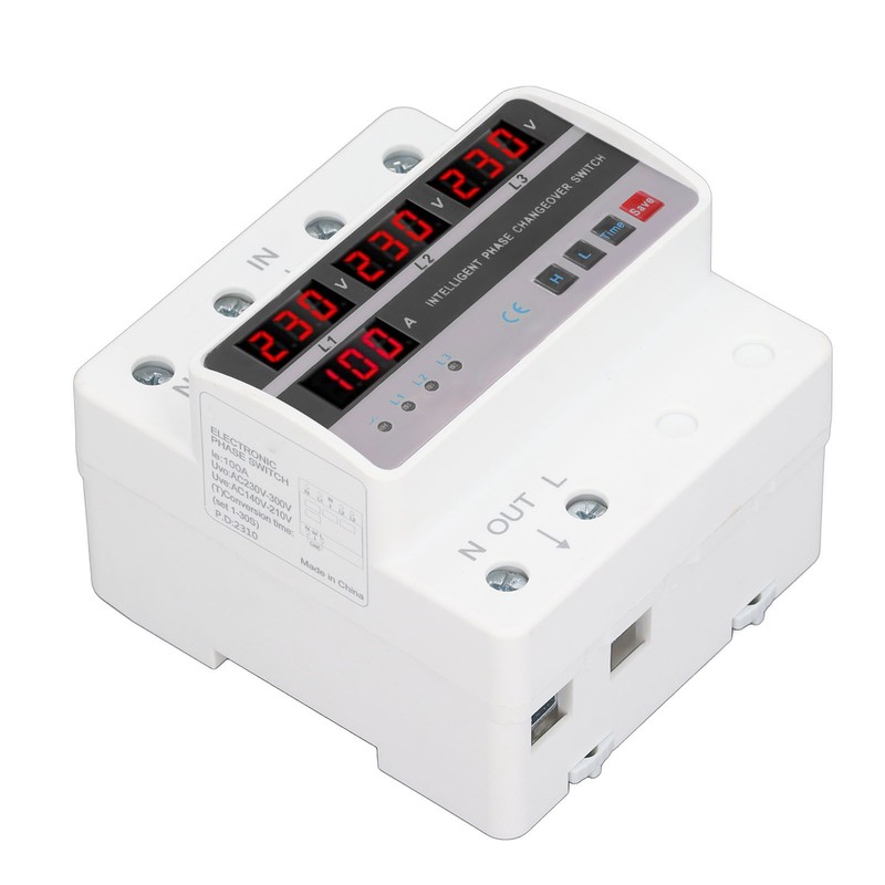 3 Phase Voltage Transfer Switch DIN Rail Mounted Electrical Selector