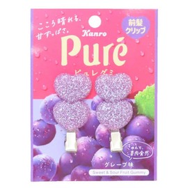 Puregumi Hair Accessories Bangs Clip Set of 2 / Grape Funbox Hair Clip Cute Goods Mail Order