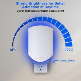 Flying Insect Trap for Indoors: Light Trap Captures Fruit Flies, Gnats, and Houseflies, Silent Bug Catcher with UV Light for Indoor-Plants, Kitchen, BUG PARKING 1 Plug-in Device + 4 Cartridge Refills