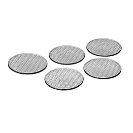 Kitaichi Lacquerware Store Ajiro Silver Round Coaster Set (5) KZ2719