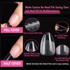 UKKQES 240pcs Pre-shape Gel Acrylic Nail Tips for Full Cover