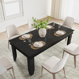 Farmhouse Dining Table for 6-8 People, 70.87" Long Wooden Kitchen Table with Sturdy Frame & Rustic Wooden Finish, 6-10 Seats Rectangular Tables for Dinner, Kitchen, Dining Room, Conference Room