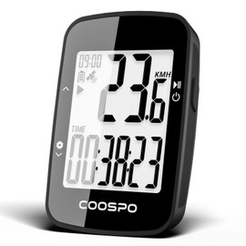 COOSPO BC26 GPS Bicycle Computer Wireless Bluetooth 5.0 / ANT+, IP67 Waterproof Bicycle Odometer Wireless Bicycle Speedometer Bike Computer 2.3 Inch LCD with Automatic Backlight