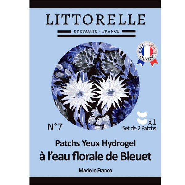 Littorelle Hydrogel Eye Pads with Cornflower Blossom Water - Moisturises, Soothes and Brightens the Eyes - Against Dark Circles, Swelling - 1 Piece