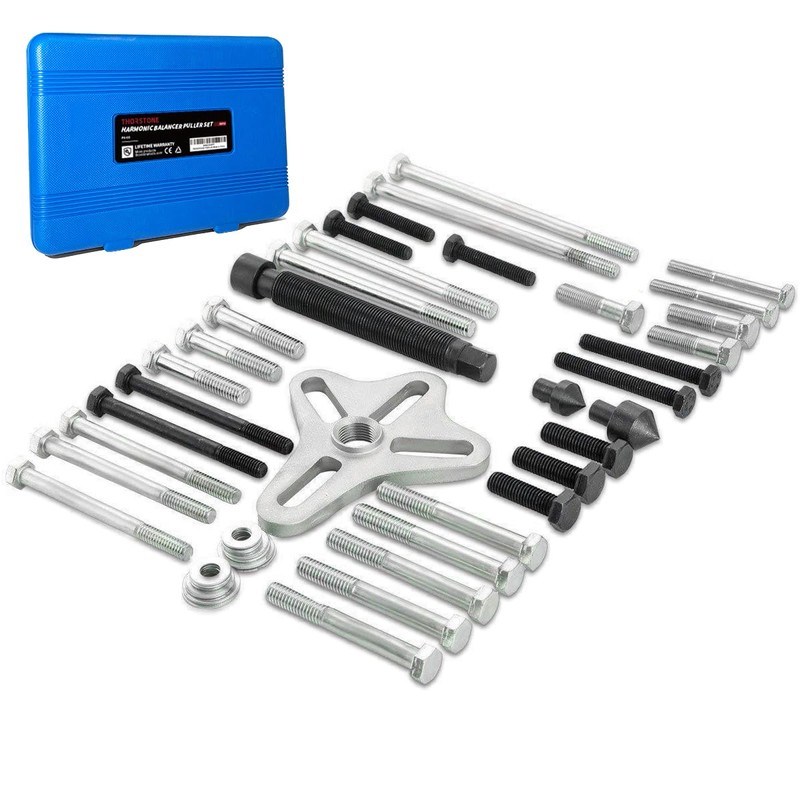 Thorstone 46pcs Harmonic Balancer Puller Set, Steering Wheel Flywheel Crankshaft