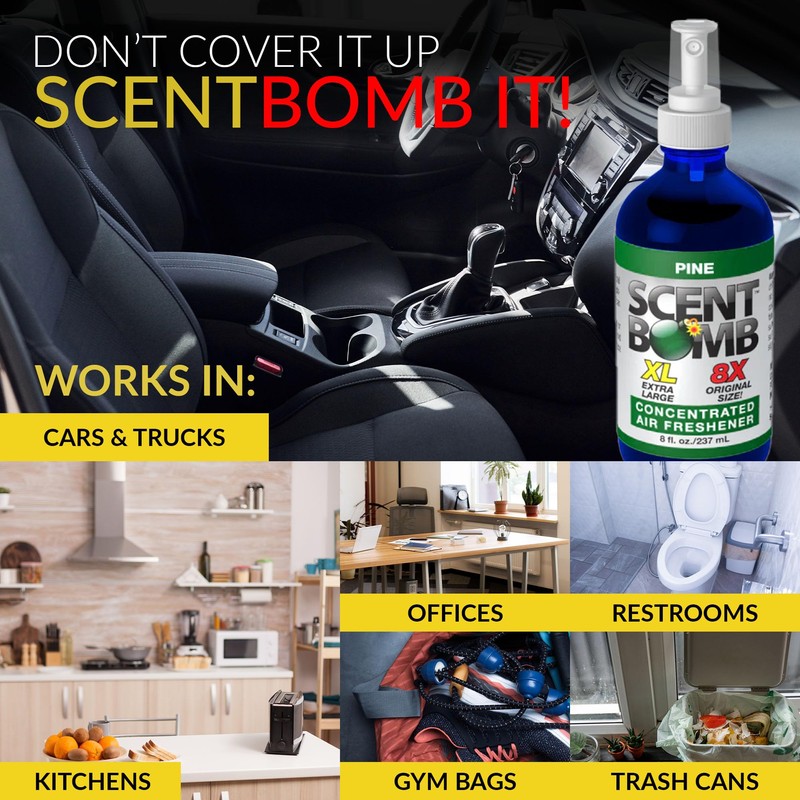 Scent Bomb Pine Air Freshener Spray, Long-Lasting Odor Eliminator for