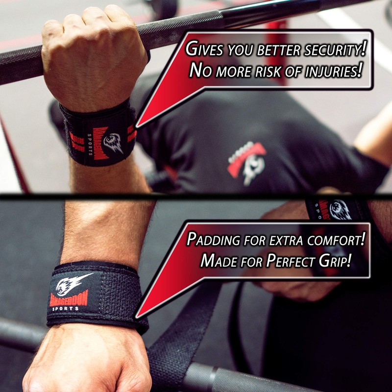 Lifting Wrist Straps + Wrist Wraps Combo for Weightlifting Fitness