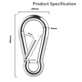 30 Pcs Stainless Steel Carabiner Clip, Heavy Duty Spring Snap Hook, Small Carabiner Clips for Outdoor Camping, Swing Set, Hammock, Hiking Travel, Fishing, 1.57 Inch