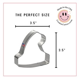 Foose Brand Cookie Cutters Santa Hat Stocking Cap 3.5 Inch, Made in USA - Tin Plate Steel