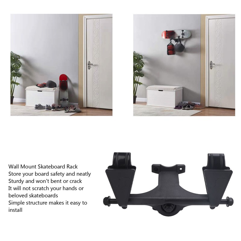 Snowboard Skateboard Wall Mount Display Rack Space Saving Skateboard Storage