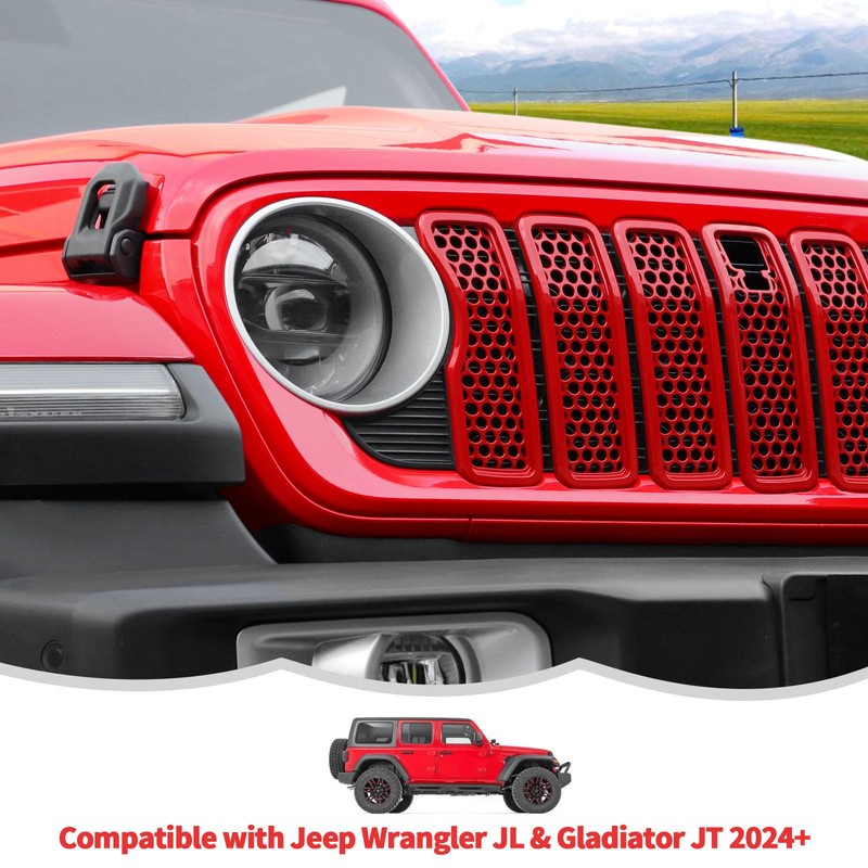 Front Grille Mesh Inserts with Camera Grill Decoration Exterior Accessories