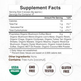 Organic Mushroom Coffee, 10oz – 10 Adaptogenic Mushrooms with Arabica Coffee + MCT Oil for Smooth Flavor – Turkey Tail, Lions Mane, Cordyceps, Chaga, Reishi – Immune, Energy, & Brain Support Supplement