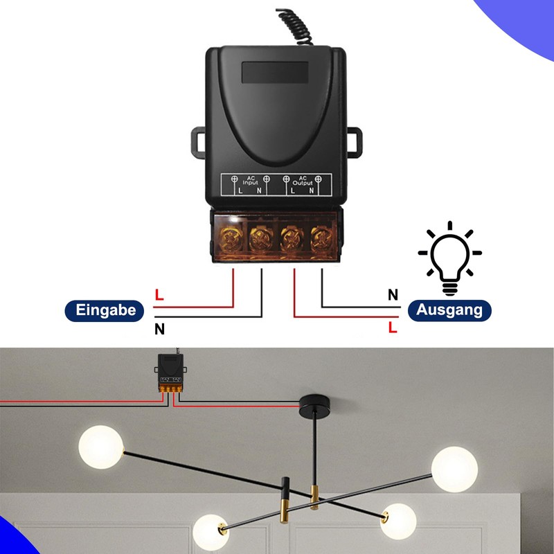 Remote Control Switch, AC 110V/220V/230V/240V, 30A Relay Wireless RF Switch,