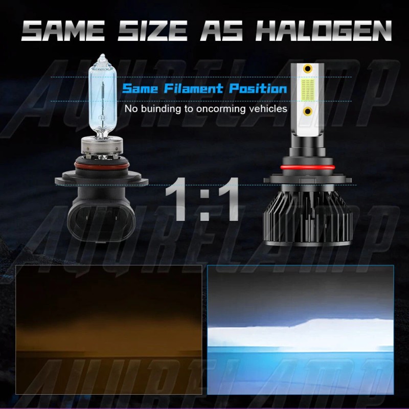 AuureLamp Ice blue 9012 HIR2 LED Headlight Bulbs High Low