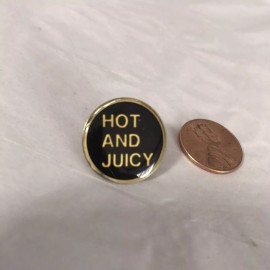HOT and JUICY Vintage Enamel Hat Lapel Pin Tie Tack 1980's New Old Stock