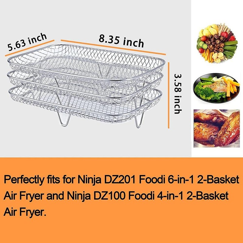 Dual Air Fryer Rack Compatible with Ninja Fryer Stand Multi