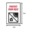 Protect from Heat Caution Labels,2 x 3 Inch Protect from