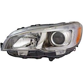 Left Driver Side Halogen Headlight Assembly - with Chrome Bezel - Compatible with 2015-2020 Subaru WRX
