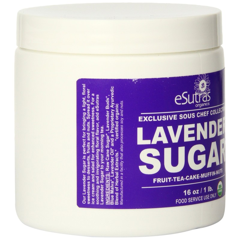 Esutras Organics Sugar, Lavender, 16 Ounce