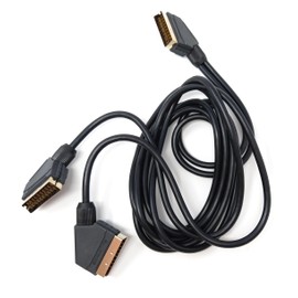 DRUT 2m Scart Splitter Male to 2 x Male Shielded 21 pin Audio, Video, Cable Cord