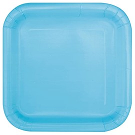 Unique Square Eco Friendly Paper Plates - 23cm - Light Blue Colour - Pack of 14