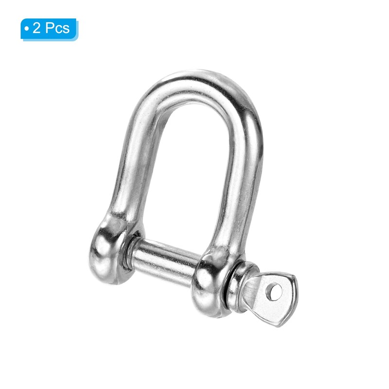 PATIKIL 2pcs M6 6mm 440lbs Screw Pin Shackles 304 Stainless