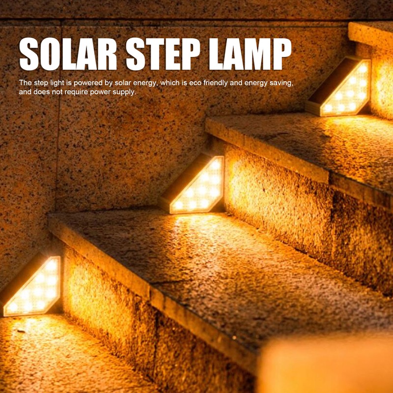 Solar Step Lamp Warm Light Button Light Sensor Control IP67