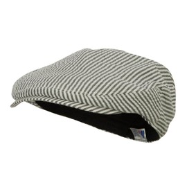 Jeanne Simmons Men's Seersucker Ivy Cap - Black L