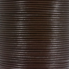 25 Yards of Solid Round 2mm Dark Brown Real and Genuine Leather Cord for use as Braiding String (2mm, Dark Brown)