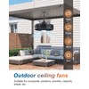 RRDEFSD Outdoor Ceiling Fans with Light for Patios, 20" Weatherproof