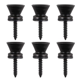 6PCS Guitar Strap Button End Pins Metal Vintage Style Compatible with Fender Guitar and Electric Acoustic Bass Instrument - Black