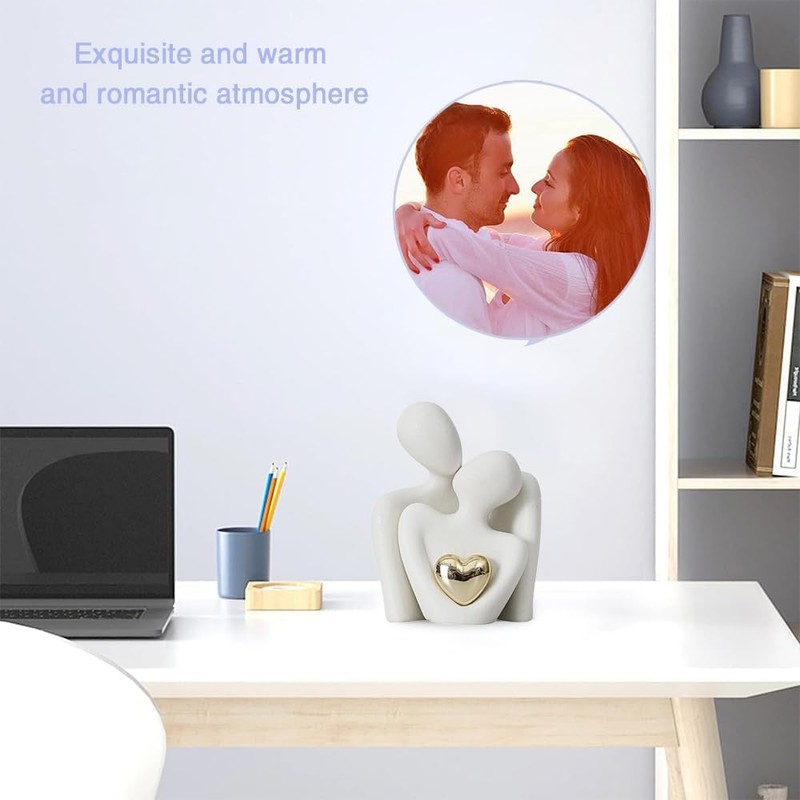 Ceramic Couple Figurine,Romantic Couple Art Decoration,Mini Couple Ceramic Statue,Modern Sculpture