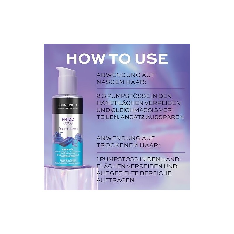 John Frieda Dream Curls - Cream Oil - For Frizz-Free