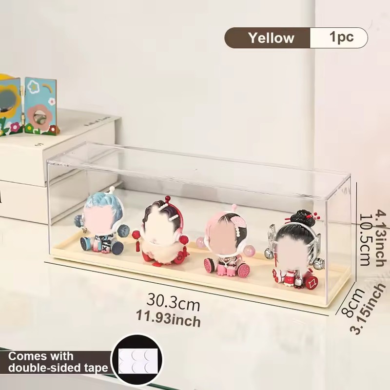 Clear Stackable Doll Display Case, Dustproof Plastic Storage Box for