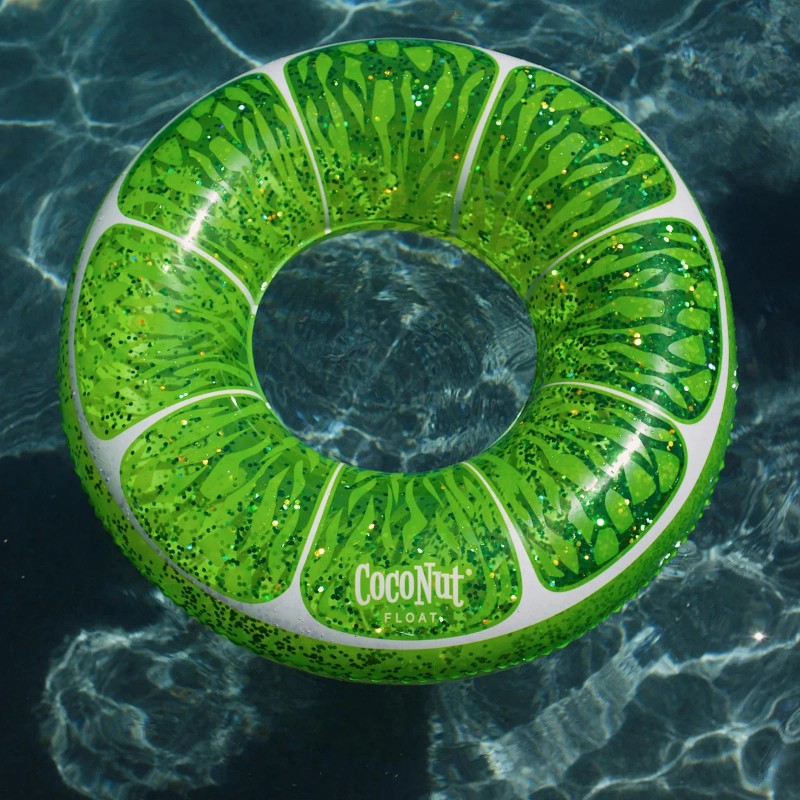 CocoNut Outdoor 42" Lime Green Glitter Pool Ring Float, Ages