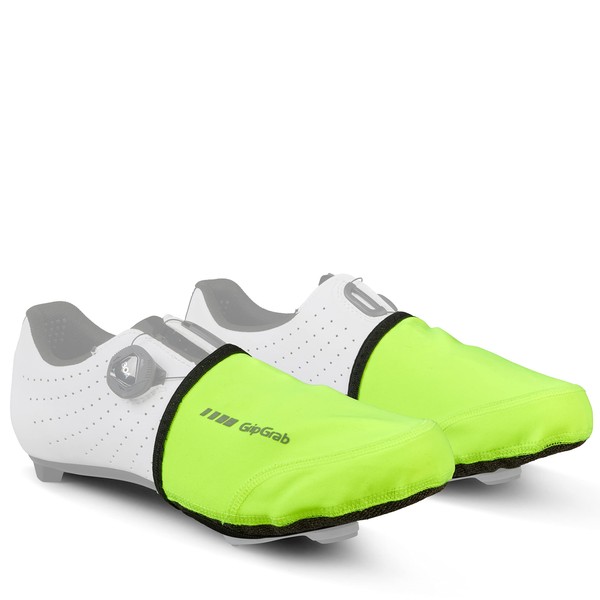 GripGrab Unisex's Windproof Road Bike Toe Covers Cycling Overshoes Thermal Insulating Midseason Toewarmers Shoecaps Black Shoe, Yellow Hi-Vis, XXL/XXXL (EU 46-49//UK 11.5-14)