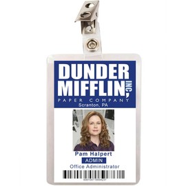 FIGHERO The Office Pam Halpert Dunder Mifflin ID Badge
