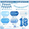 Decorazioni per 18° compleanno, palloncini blu per 18° compleanno, striscione