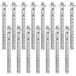 6 Inch 15 cm Pocket Ruler Flexible Precision Stainless Steel Ruler with Detachable Clips Stainless Steel Pocket Clip Scale Gauge Ruler Metric British System (15 Pieces)
